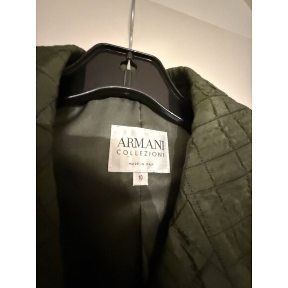 Giorgio Armani Le Collezioni women’s quilted green jacket Sz 10 made in italy - Picture 7 of 10